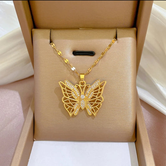 Gold diamond butterfly